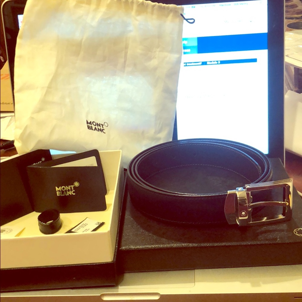 MontBlanc belt square shinyPall pin Buckle new